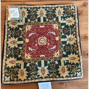 C&F Home Holiday Wool Needlepoint Candle Pillow Cover New with Tags